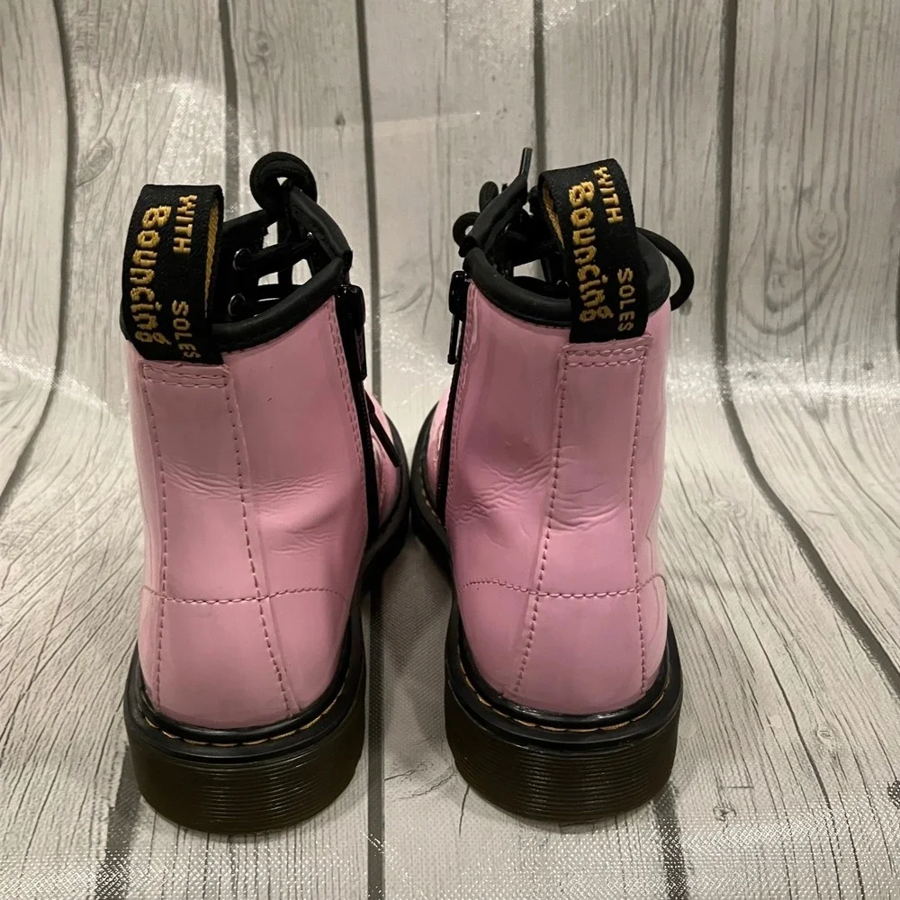 Dr Martens 1460 J Pink Patent Lace Up Boots Youth US 3 EU 34 Combat Shoes